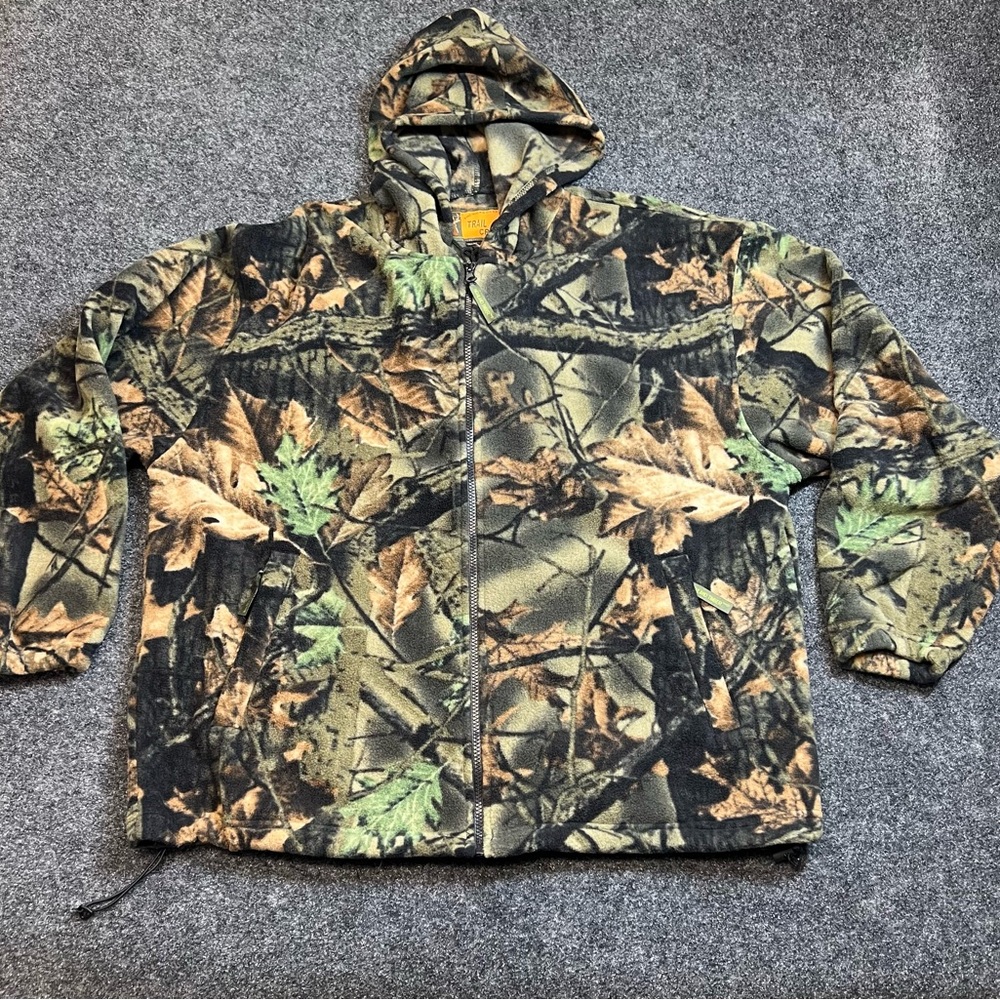 Trail Crest Camo Fleece Jacket 2XL Full Zip Hoodie Hunting Realtree Style
